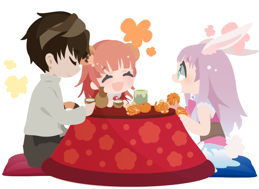 01_(zeroichi_srl), 1boy, 2girls, :3, animal_ears, atelier_(series), atelier_lulua, blue_eyes