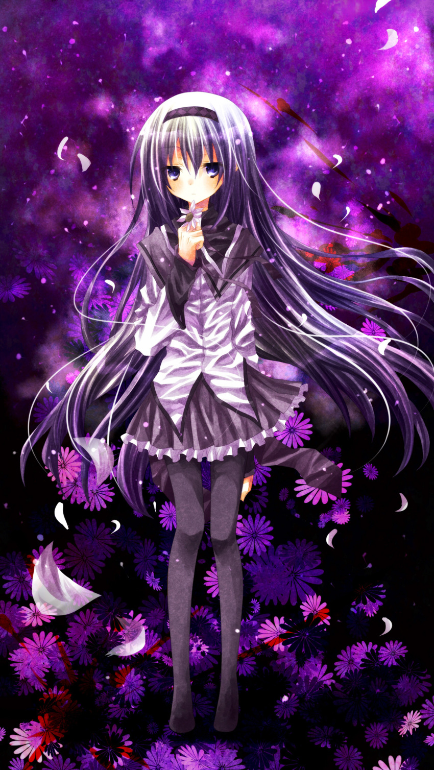 10s, 1girl, akemi_homura, akemi_homura_(magical_girl), black_hair, black_hairband, blue_eyes, female_focus