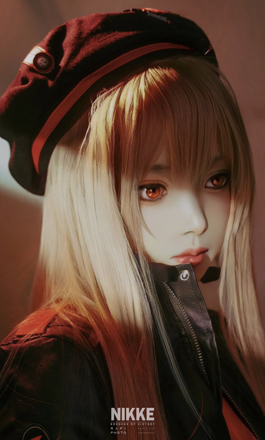 1girl, absurdres, beret, black_hat, black_jacket, brown_eyes, brown_hair, character_name