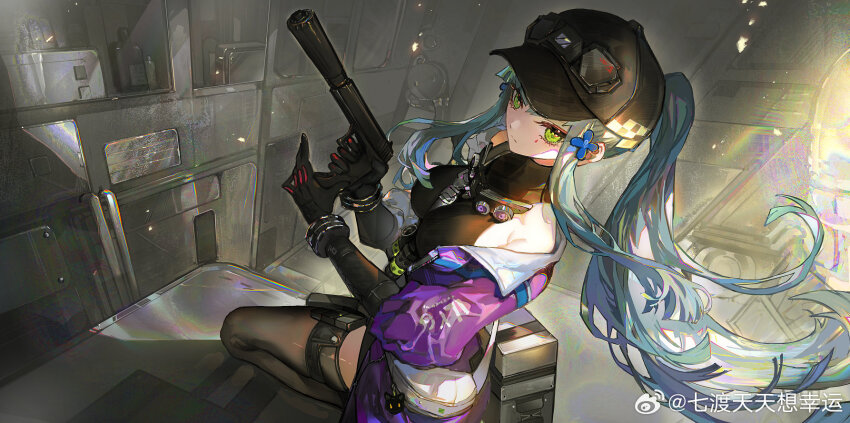 1girl, bad_link, bad_weibo_link, black_gloves, cape, facial_mark, girls'_frontline, girls'_frontline_2:_exilium