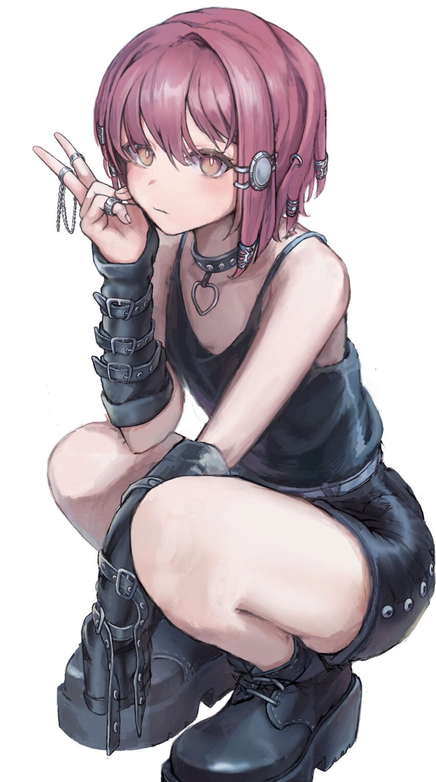 1girl, absurdres, arm_warmers, bare_shoulders, black_arm_warmers, black_footwear, black_shirt, black_skirt