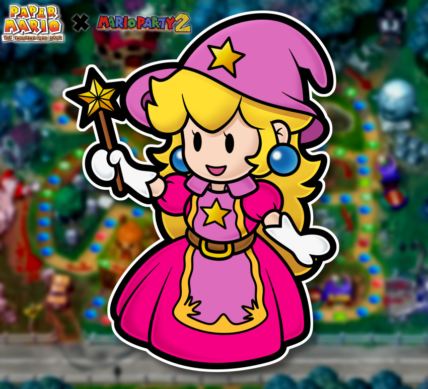 1girl, absurdres, alternate_costume, belt, blonde_hair, brown_belt, copyright_name, dress