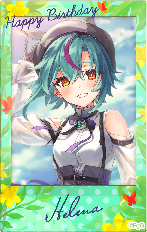 1girl, animal_ears, bare_shoulders, black_ribbon, breasts, character_name, commentary_request, fake_animal_ears