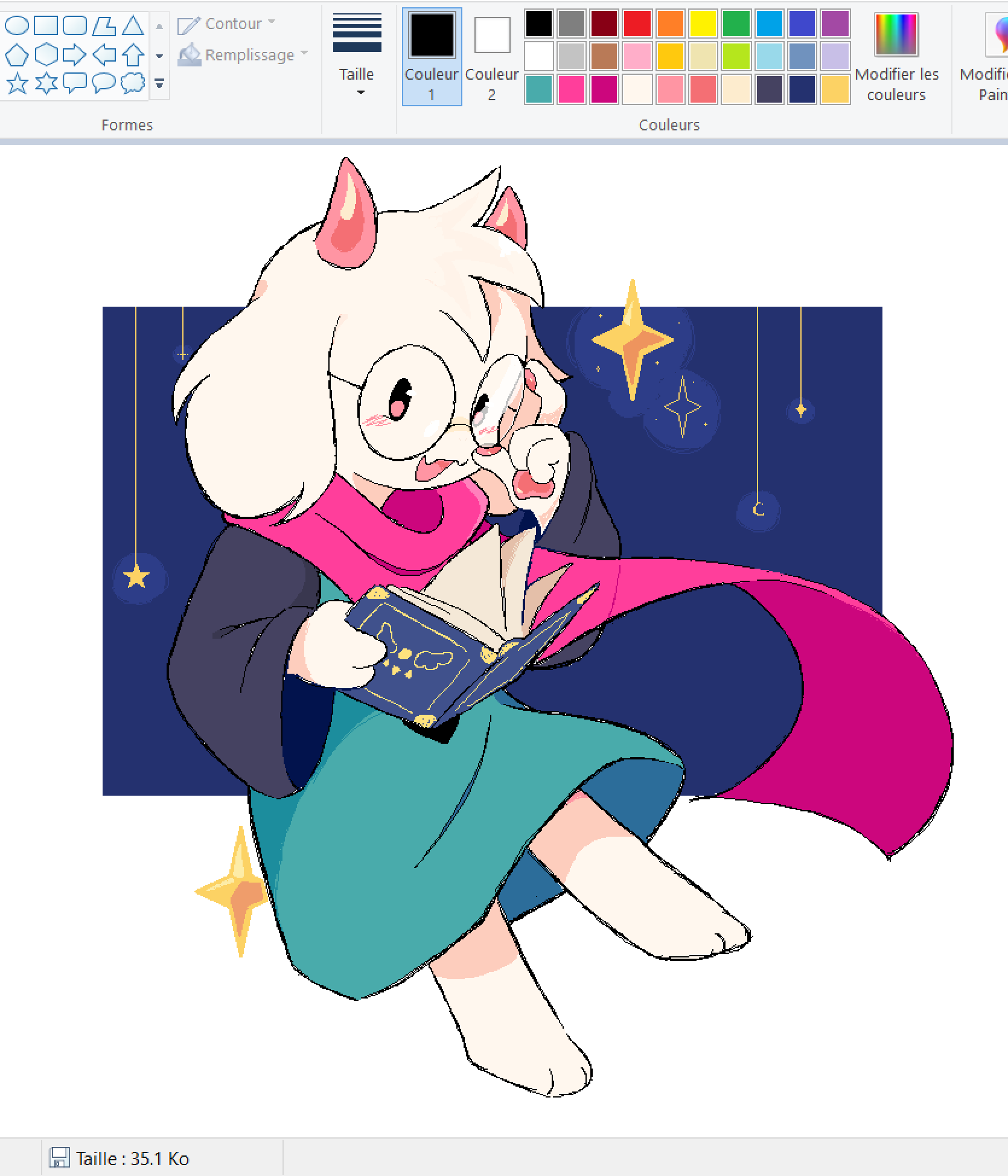 1boy, art_program_in_frame, book, commentary, deltarune, english_commentary, fafameow, fang