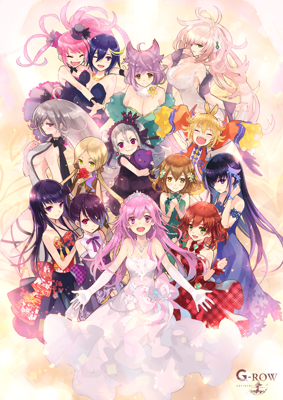 6+girls, ;d, ^_^, ahoge, animal_ears, aphrodite_(phantom_of_the_kill), artemis_(phantom_of_the_kill), ascalon_(phantom_of_the_kill)