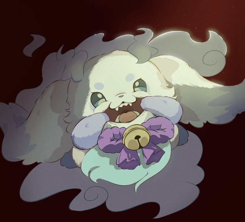 1other, :3, :d, bell, blush, bow, chibikemo, commentary