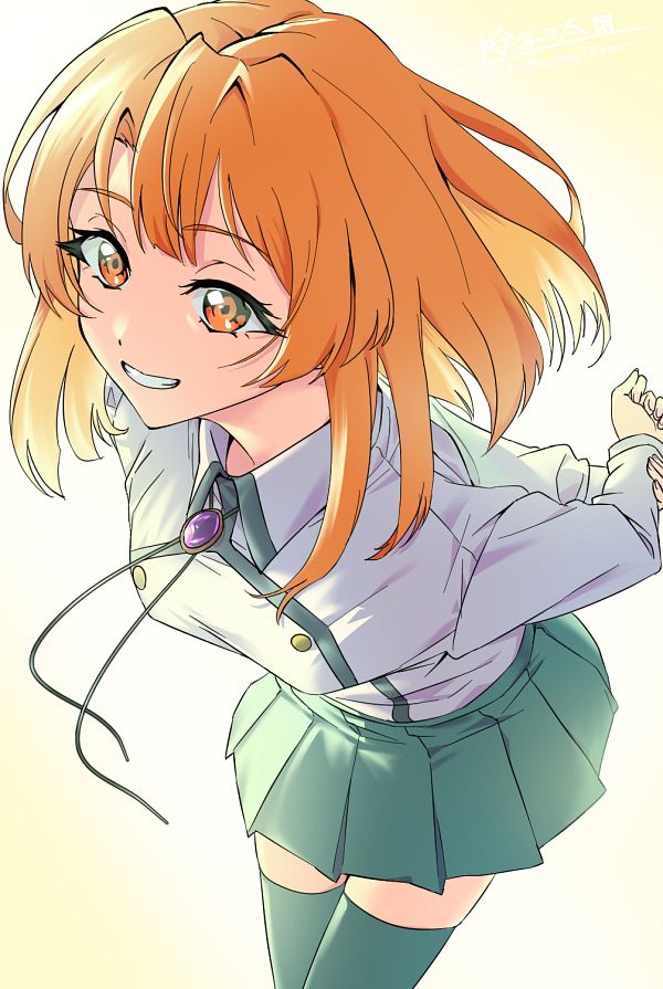 1girl, black_skirt, black_socks, breasts, colette_loire, female_focus, hands_behind, isuta_meister