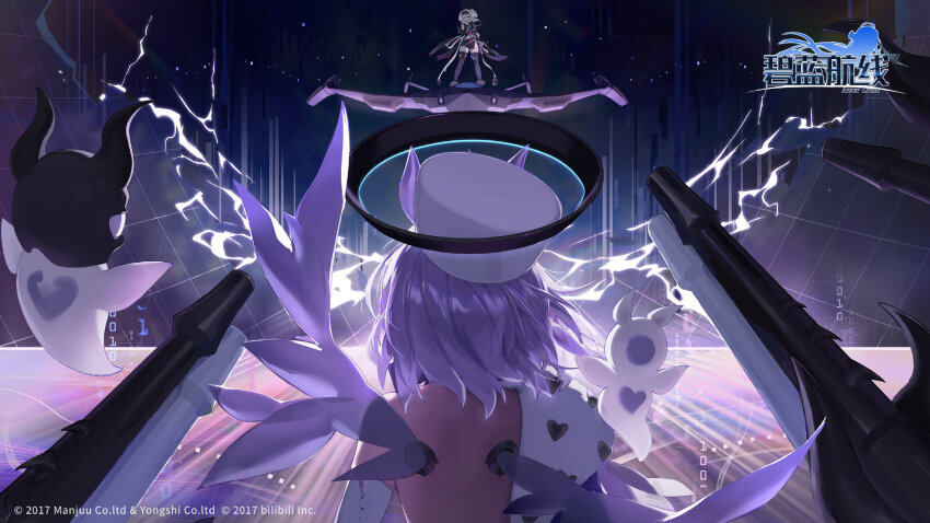 2girls, aiming, arbiter_the_lovers_vi_(azur_lane), azur_lane, bon_homme_richard_(azur_lane), bon_homme_richard_(meta)_(azur_lane), fighting_stance, game_cg