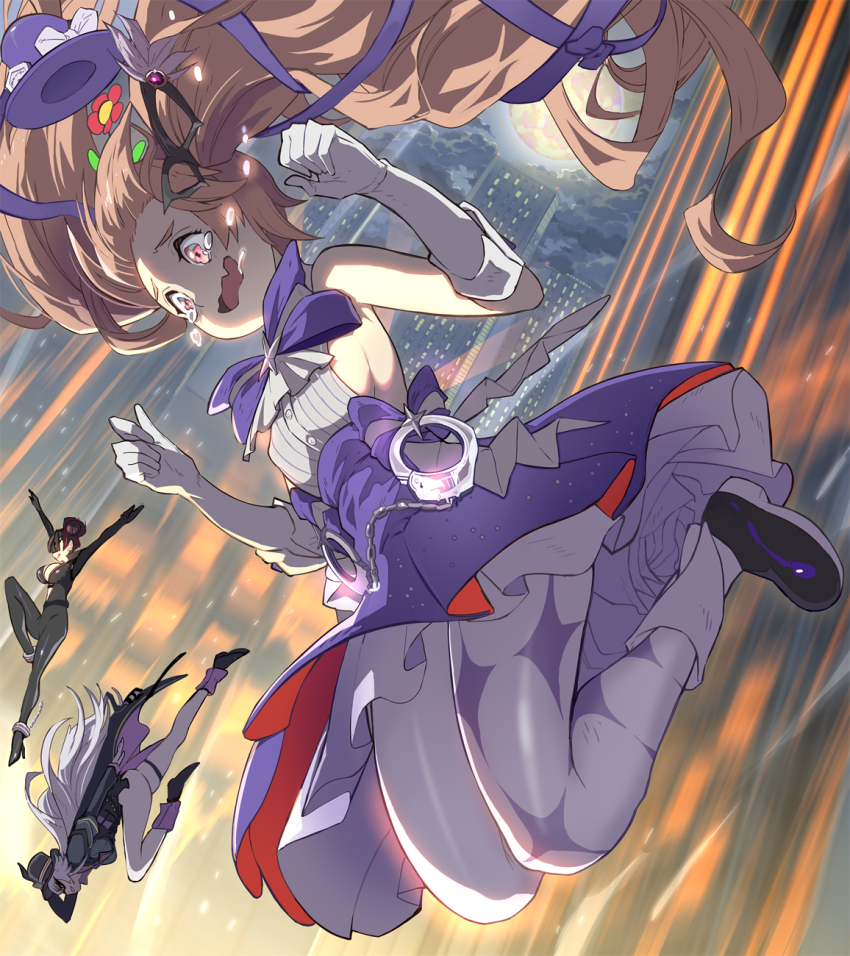 3girls, alternate_costume, artist_request, ass, bare_shoulders, black_hair, bodysuit, boots