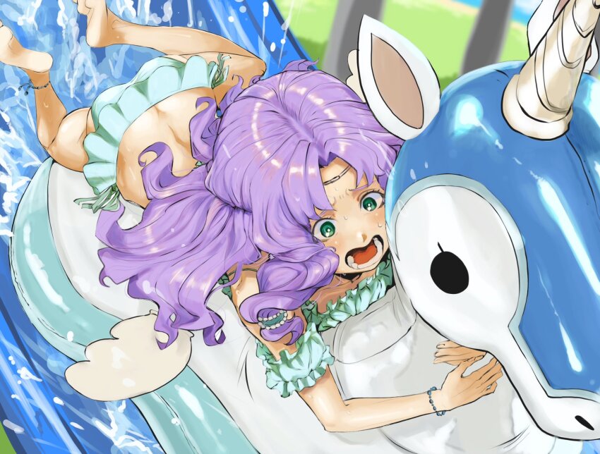 1girl, alternate_costume, ass, barefoot, bikini, butt_crack, circlet, fire_emblem