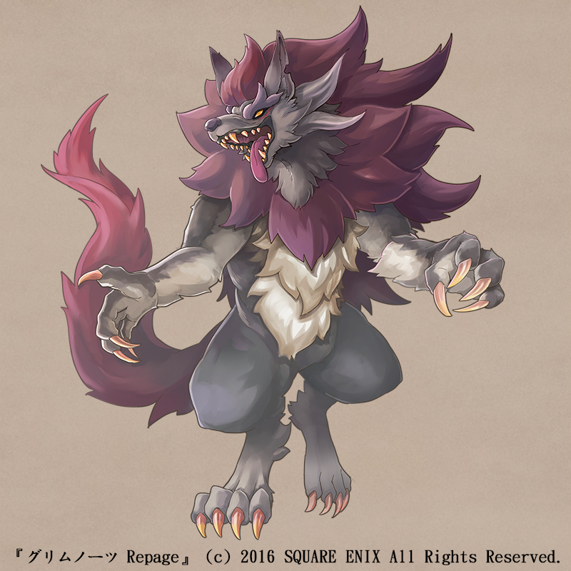 cannibal_beast_(grimms_notes), claws, fangs, full_body, grey_fur, grimms_notes, inuhiro85, monster