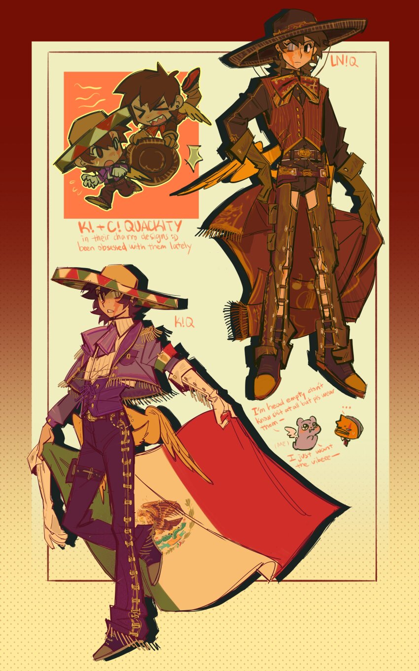 2boys, absurdres, alternate_costume, armband, ascot, belt, bird_boy, bird_tail