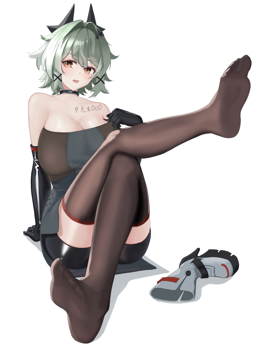 1girl, 9xiansheng0o0, absurdres, boots, breasts, brown_eyes, caesar_king_(zenless_zone_zero), cleavage