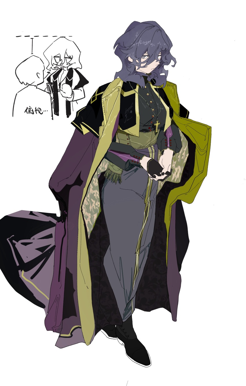 1girl, absurdres, adapted_costume, black_gloves, black_nails, black_shirt, black_shoes, blue_hair