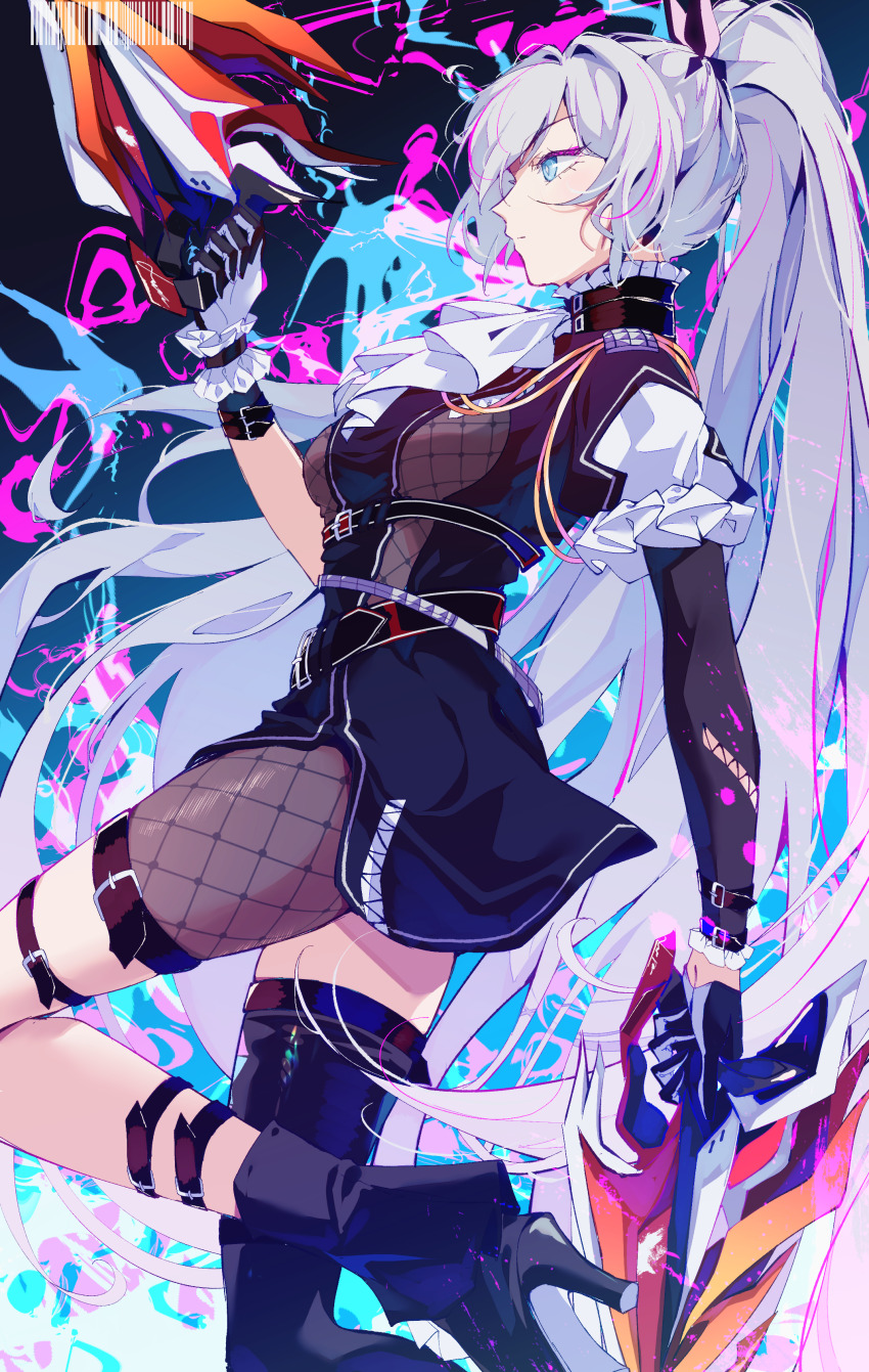 1girl, absurdres, barcode, blue_eyes, breasts, closed_mouth, cosplay, expressionless