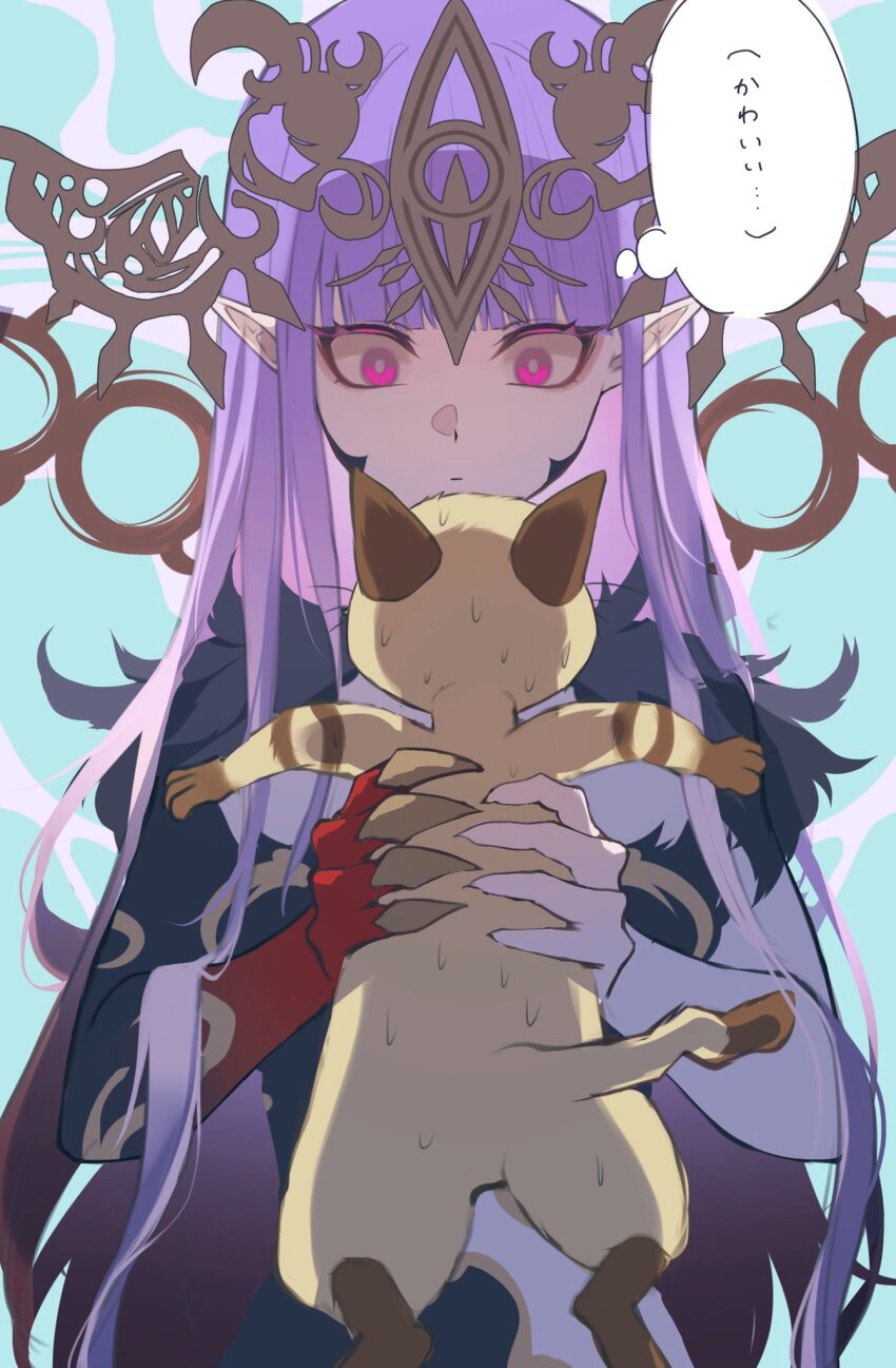 1girl, animal, cat, claws, felyne, fur_trim, headgear, highres