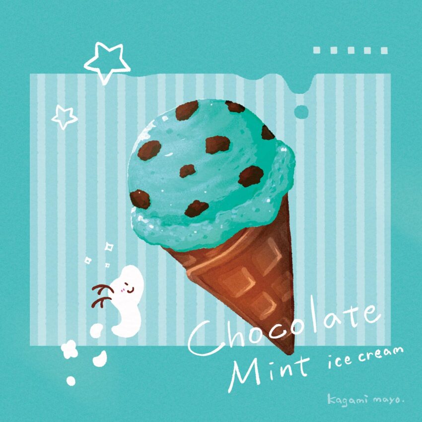 chocolate_chip, commentary_request, dessert, food, food_focus, food_name, green_background, green_theme