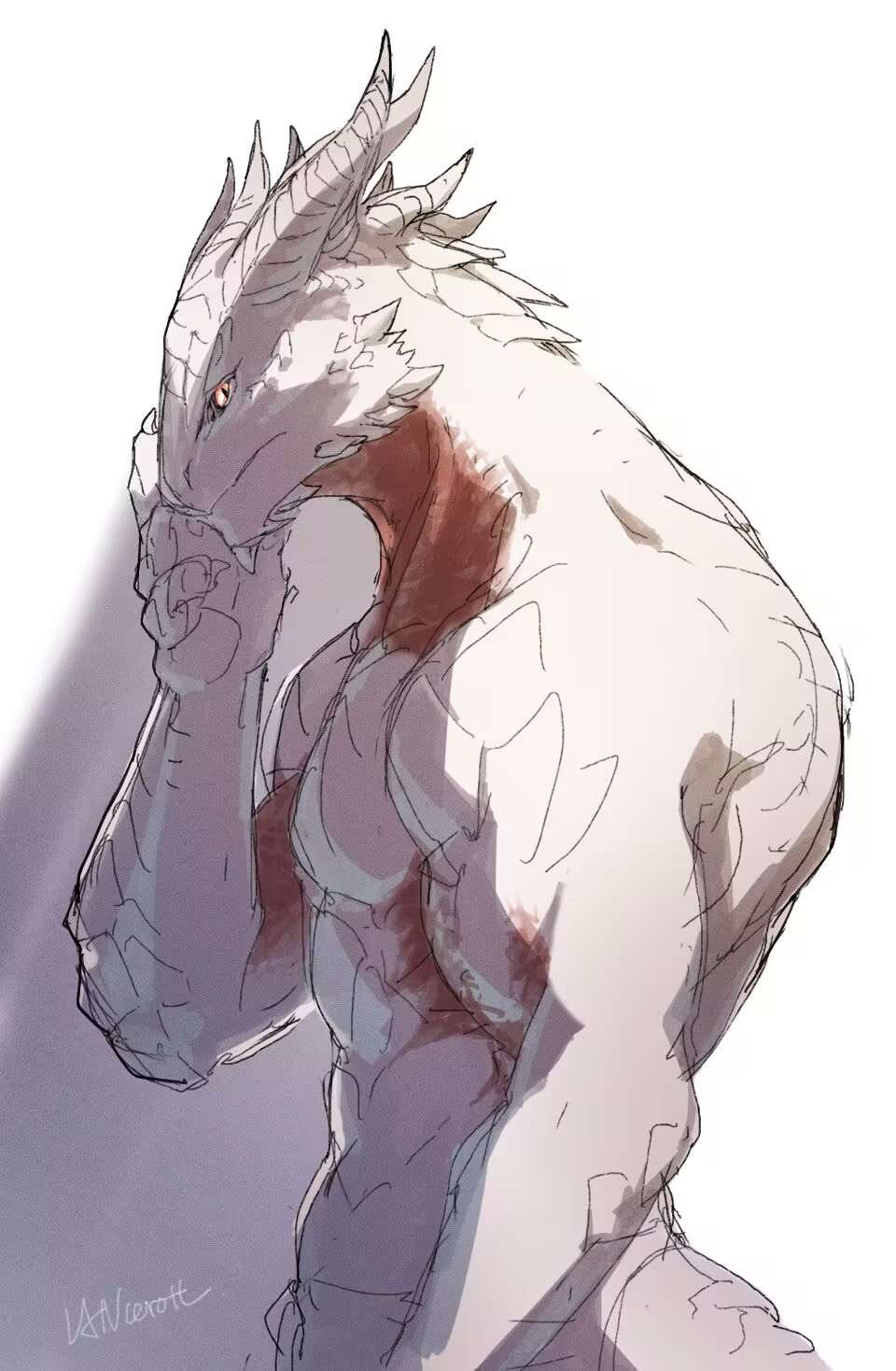 1boy, baldur's_gate, baldur's_gate_3, dragon_boy, dragon_horns, dungeons_&amp;_dragons, from_side, furry