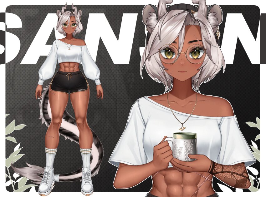 1girl, abs, absurdres, alternate_sleeve_length, animal_ear_fluff, animal_ears, beescuit, black_hat