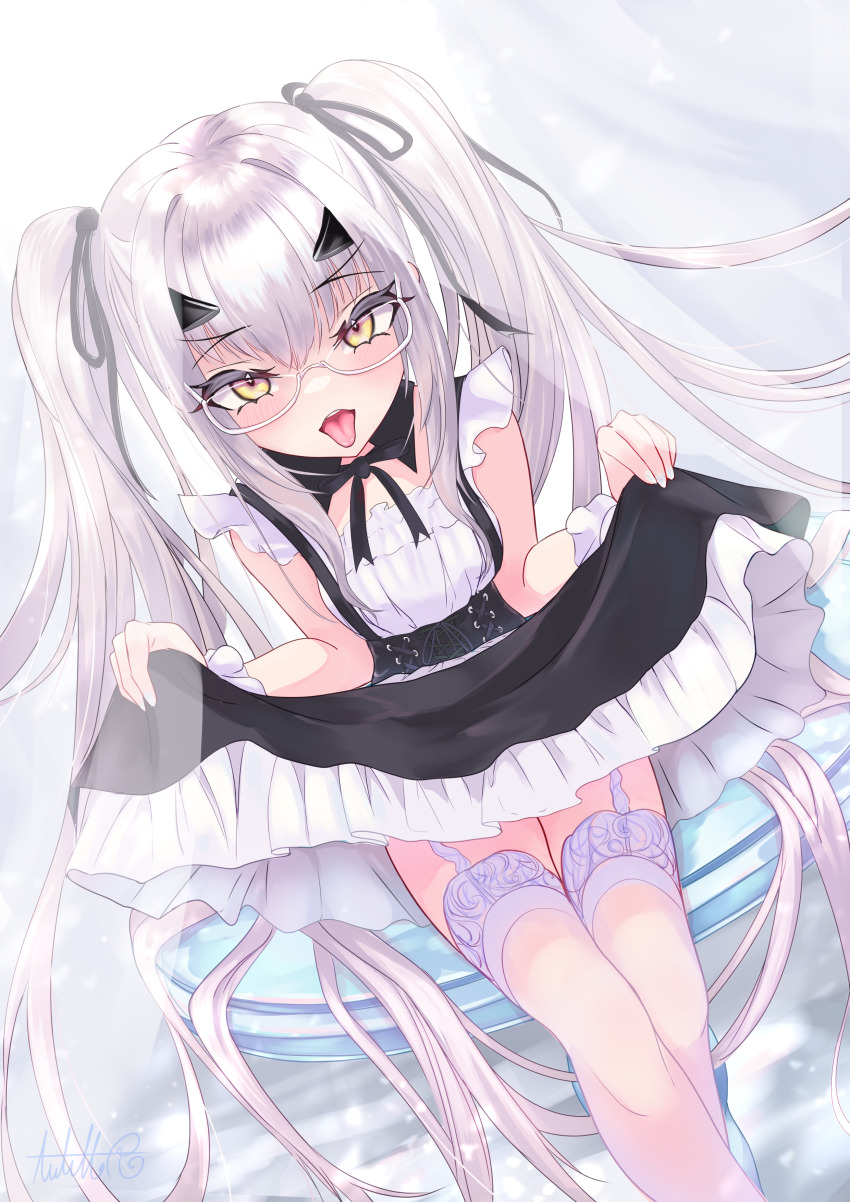 1girl, absurdres, black_dress, blush, breasts, clothes_lift, dress, fate/grand_order