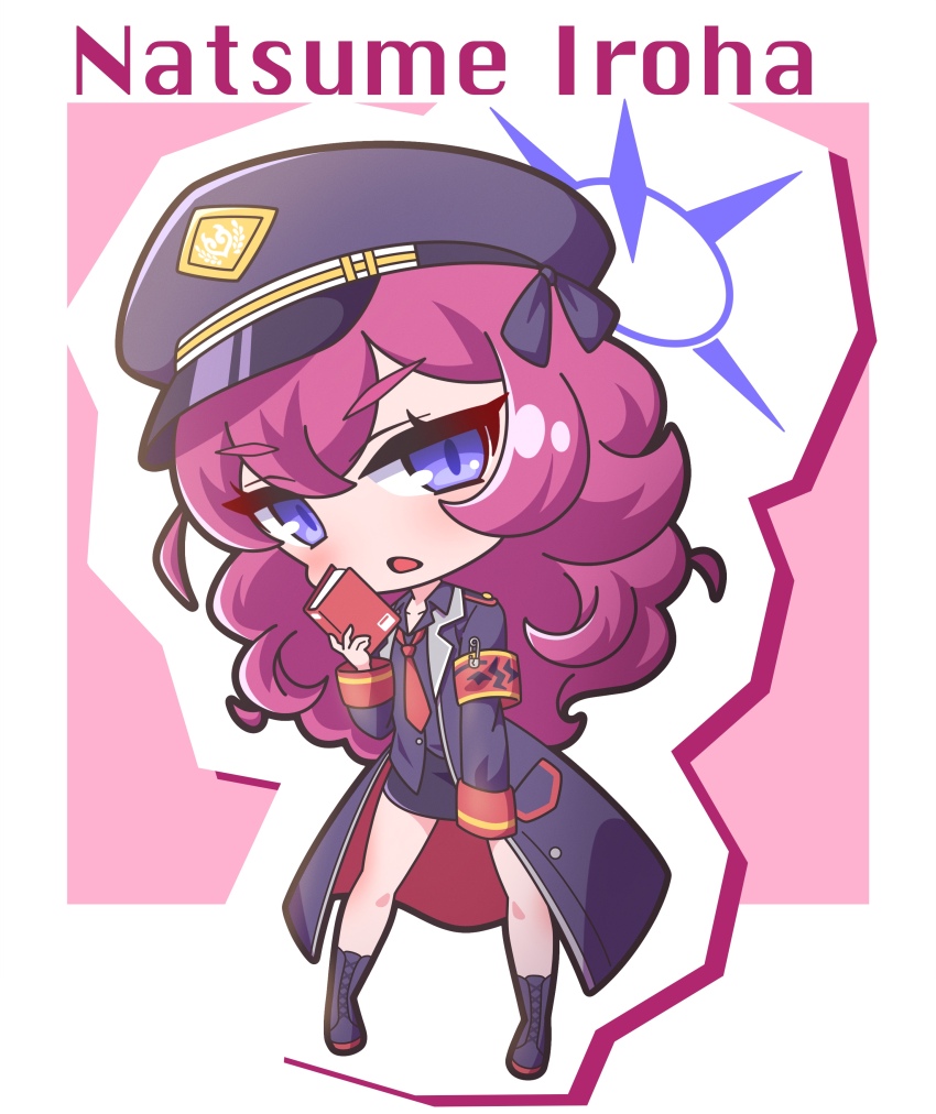 1girl, absurdres, armband, black_boots, black_jacket, black_shirt, black_skirt, blue_archive