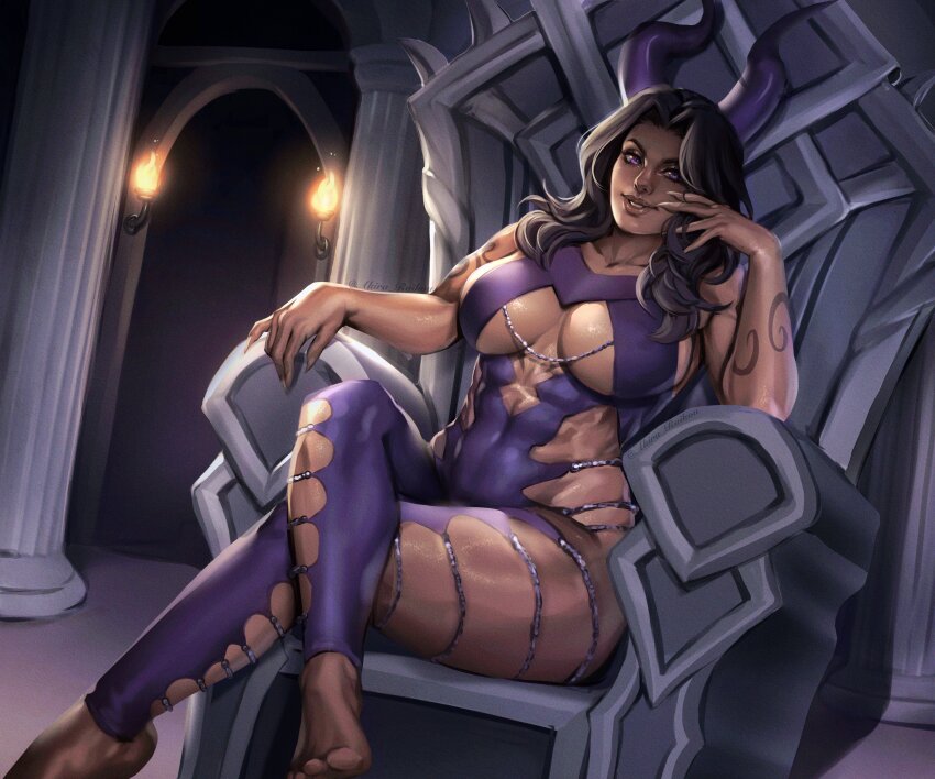 1girl, absurdres, akira_raikou, ark_(arkcyb), barefoot, black_hair, bodysuit, breasts