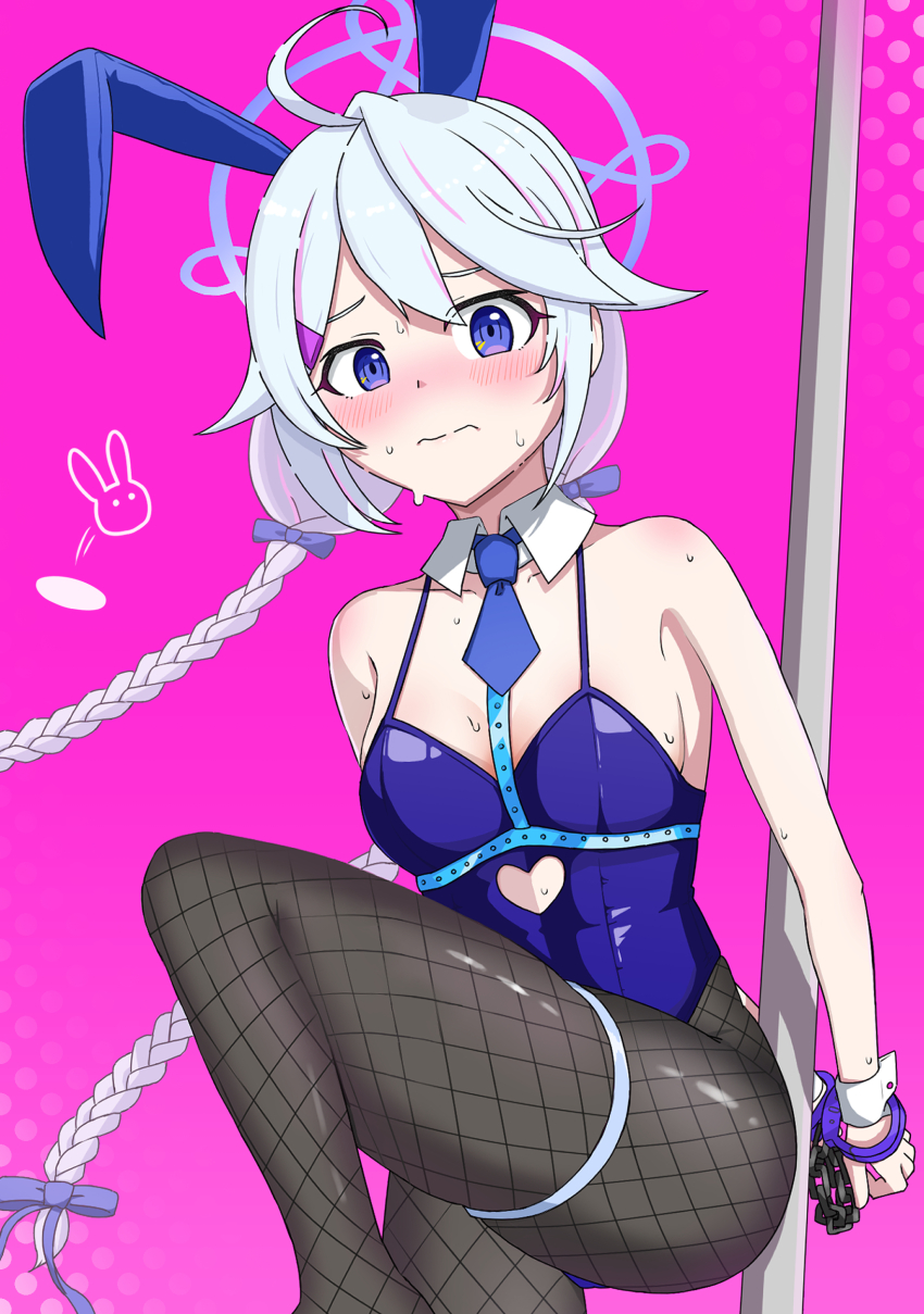 1girl, absurdres, ahoge, akayore, animal_ears, black_pantyhose, blue_archive, blue_bow