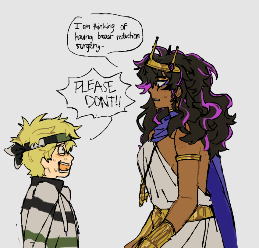 2girls, ancient_egyptian_clothes, armlet, backless_dress, backless_outfit, belt, black_hair, blonde_hair