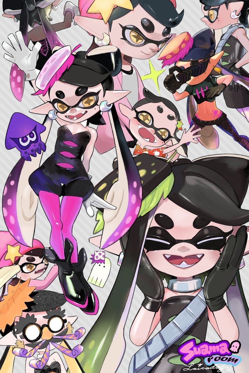 +_+, 1girl, absurdres, beanie, black_hair, callie_(agent_1_casual)_(splatoon), callie_(airhead)_(splatoon), callie_(alterna)_(splatoon)