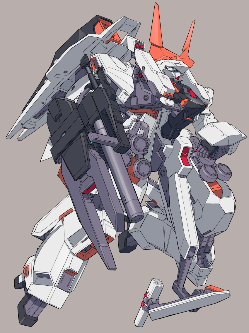 absurdres, advance_of_zeta, aqua_eyes, beam_rifle, earth_federation, energy_gun, grey_background, gundam