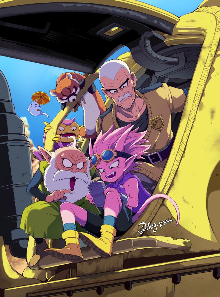 6+boys, balding, bb_m0024, beard, beelzebub_(sand_land), black_eyes, black_shorts, boots