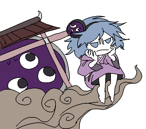 1other, androgynous, annoyed, barefoot, black_hairband, blue_eyes, blue_hair, child