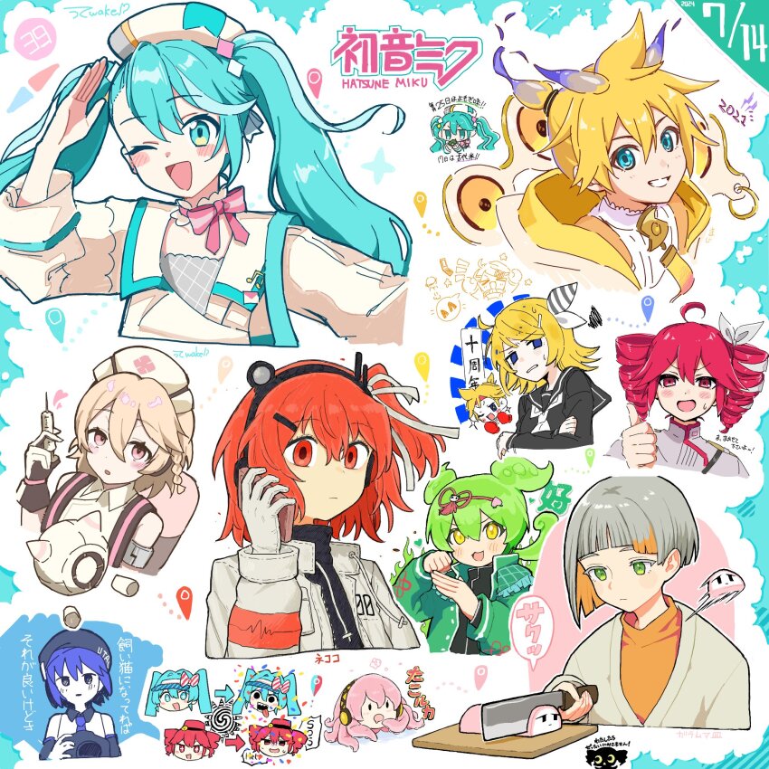 1boy, 6+girls, :3, a.i._voice, adachi_rei, artist_collaboration, artist_name, artist_request