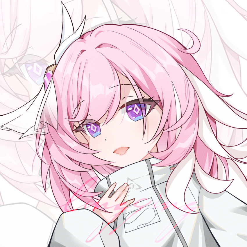 1girl, artist_name, elysia_(herrscher_of_human:_ego)_(honkai_impact), elysia_(honkai_impact), elysia_(impression:_ego)_(honkai_impact), hair_ornament, highres, honkai_(series)