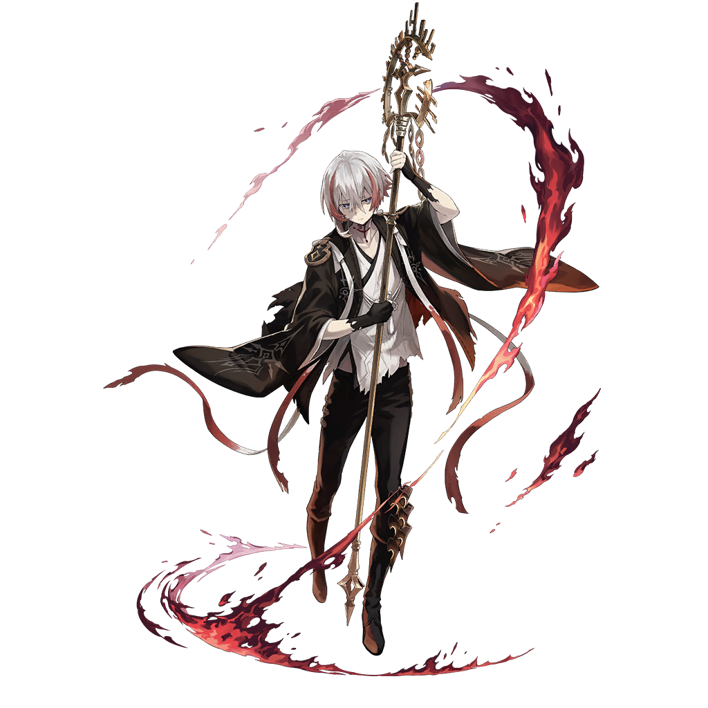 1boy, black_haori, full_body, fury_(ta_ga_tame_no_alchemist), genderswap, genderswap_(ftm), grey_hair, hair_between_eyes