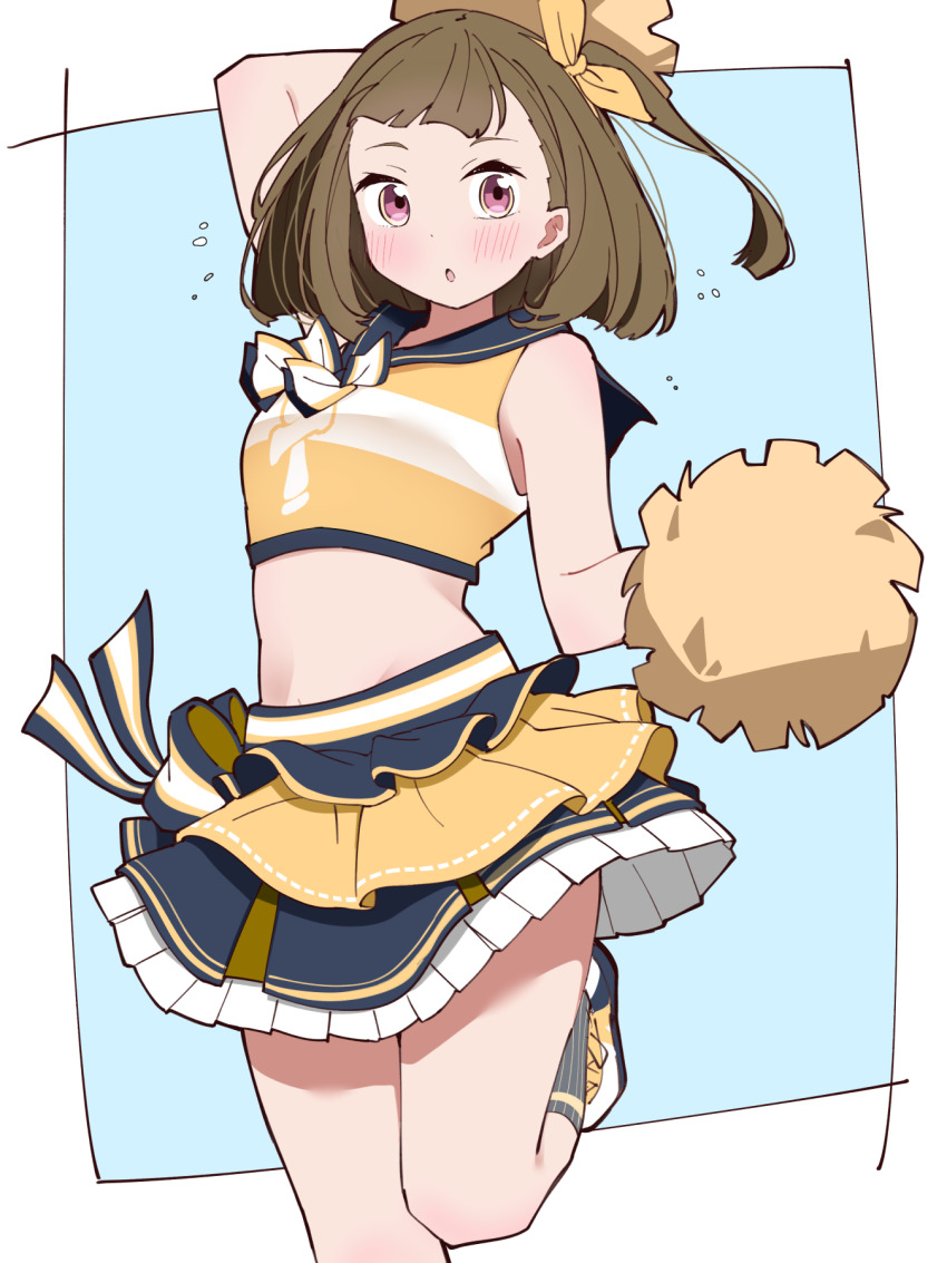 1girl, :o, alternate_color, alternate_costume, arm_up, armpit_crease, black_sailor_collar, black_skirt