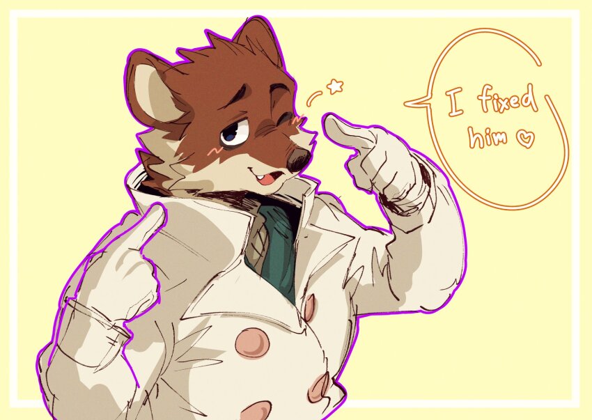 1boy, animal_ears, artemis_(rtf), ascot, coat, commentary, crimsonrabbit_(crimsonann), english_commentary