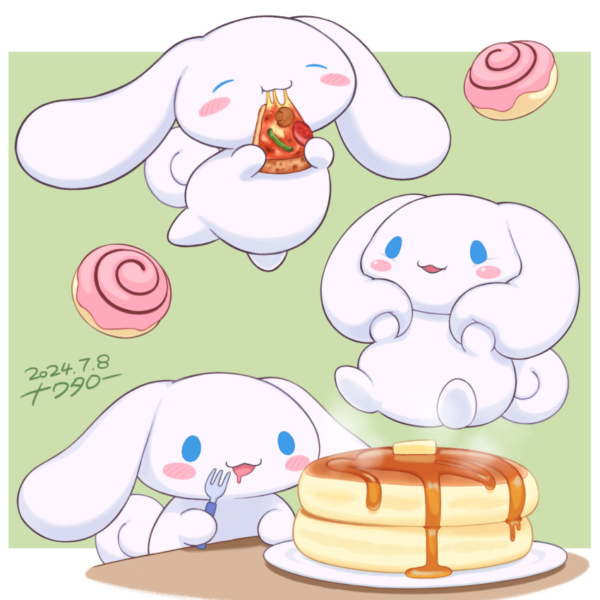 animal_focus, artist_name, blue_eyes, blush_stickers, butter, cinnamon_roll, cinnamoroll, closed_eyes