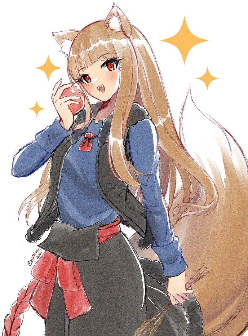 1girl, animal_ear_fluff, animal_ears, black_pants, blue_shirt, blunt_bangs, brown_hair, eyelashes