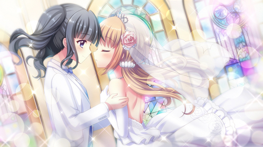 2girls, aunt_and_niece, back, backless_outfit, black_hair, blue_bow, blue_bowtie, blue_eyes