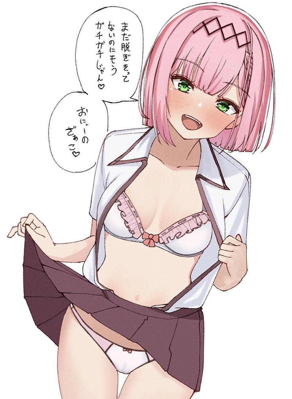 1girl, :d, black_hairband, blunt_bangs, blunt_ends, blush, bob_cut, bow