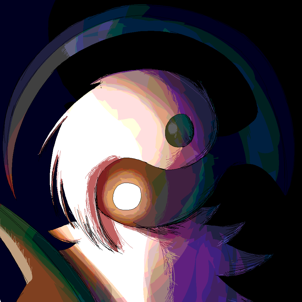 2024_pokemon_teraleak, absol_(prototype), animal_focus, back, commentary, from_behind, glowing, horns, lyn_(lynasdf), nintendo, no_humans, pokemon, pokemon_(creature), pokemon_focus, pokemon_ruby/sapphire/emerald_(prototype), prototype_design, single_horn, white_fur, yin_yang