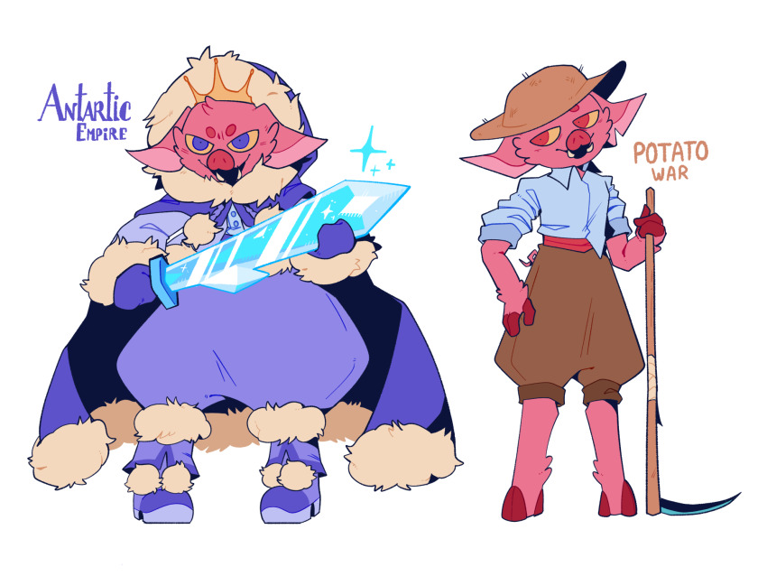 2boys, alternate_costume, animal_ears, animal_nose, blue_cape, blue_eyes, blue_footwear, blue_gloves