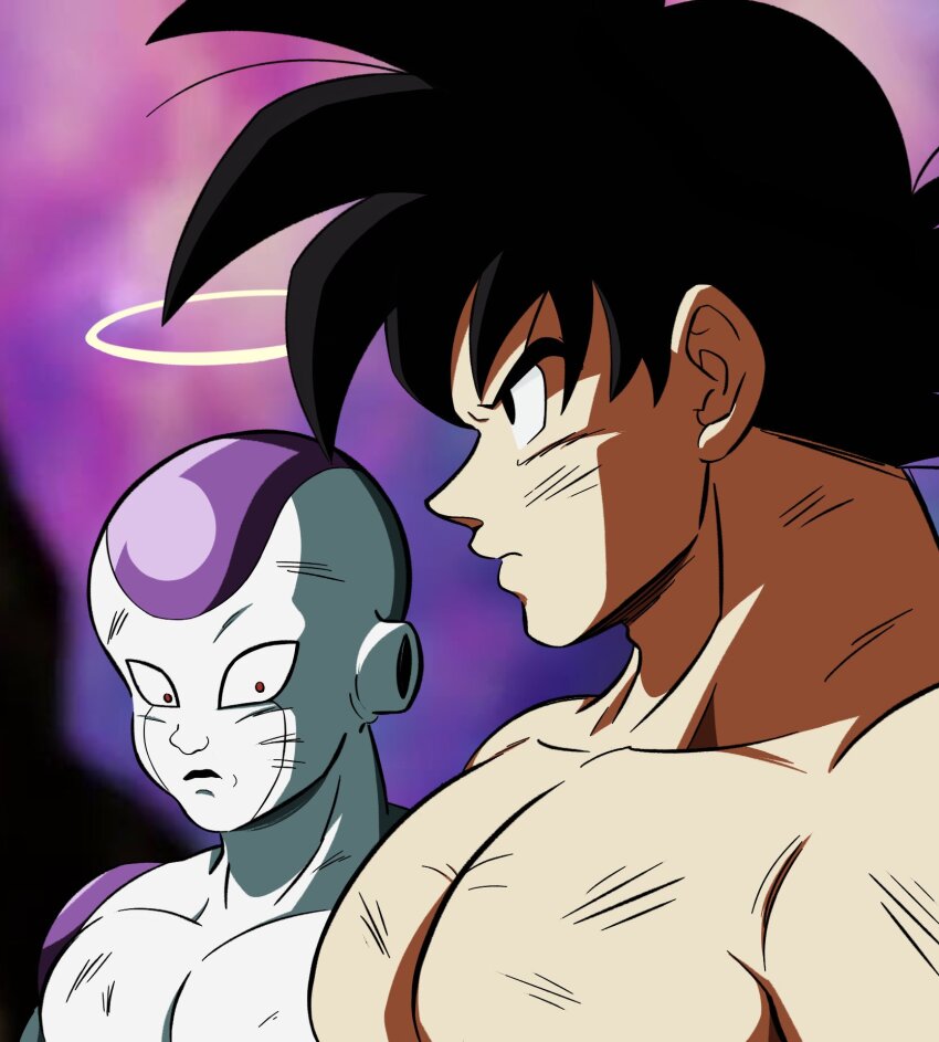 2boys, black_eyes, black_hair, commentary, dirty, dirty_face, dragon_ball, dragon_ball_super