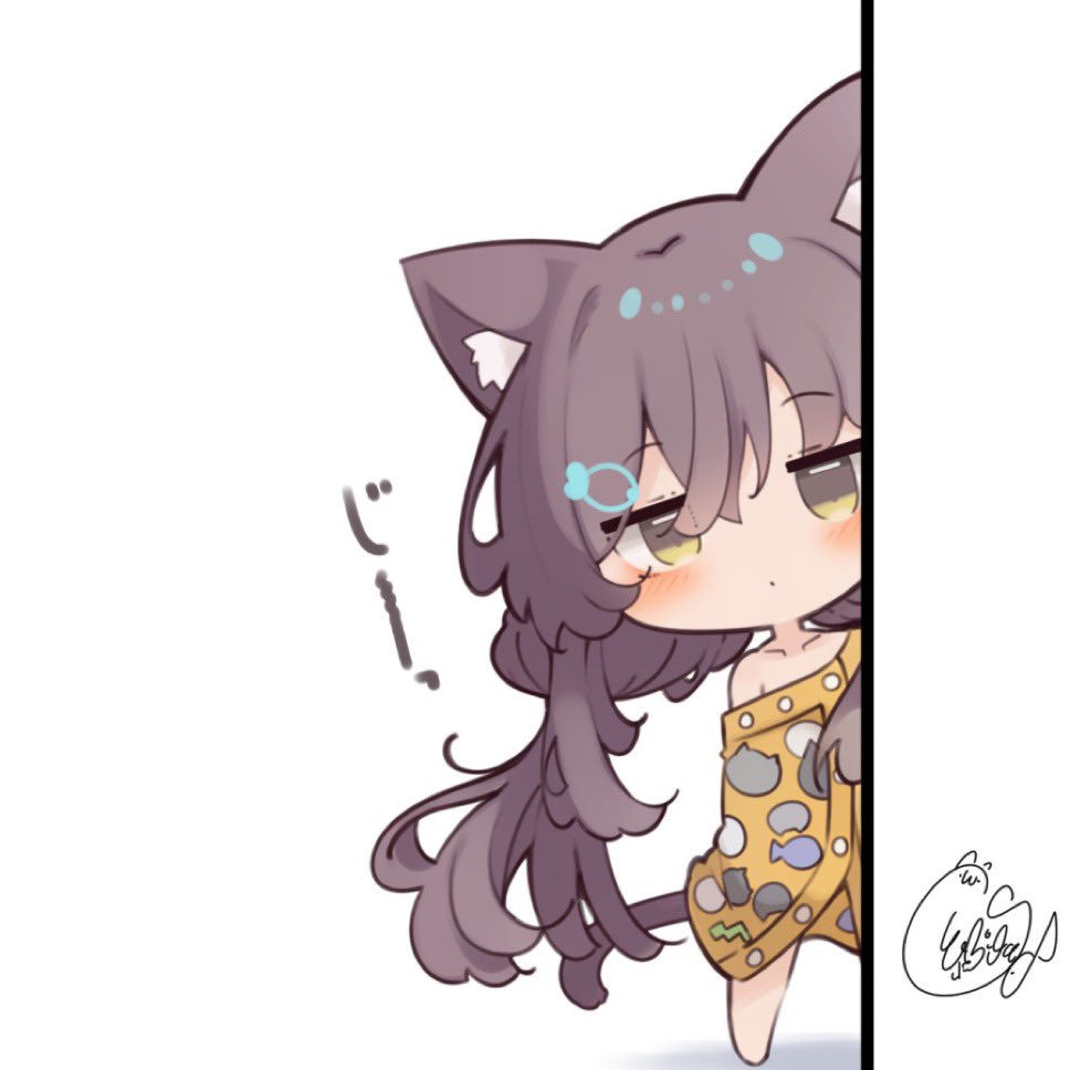 1girl, animal_ears, bare_shoulders, barefoot, beni_shake, blush, brown_eyes, brown_hair