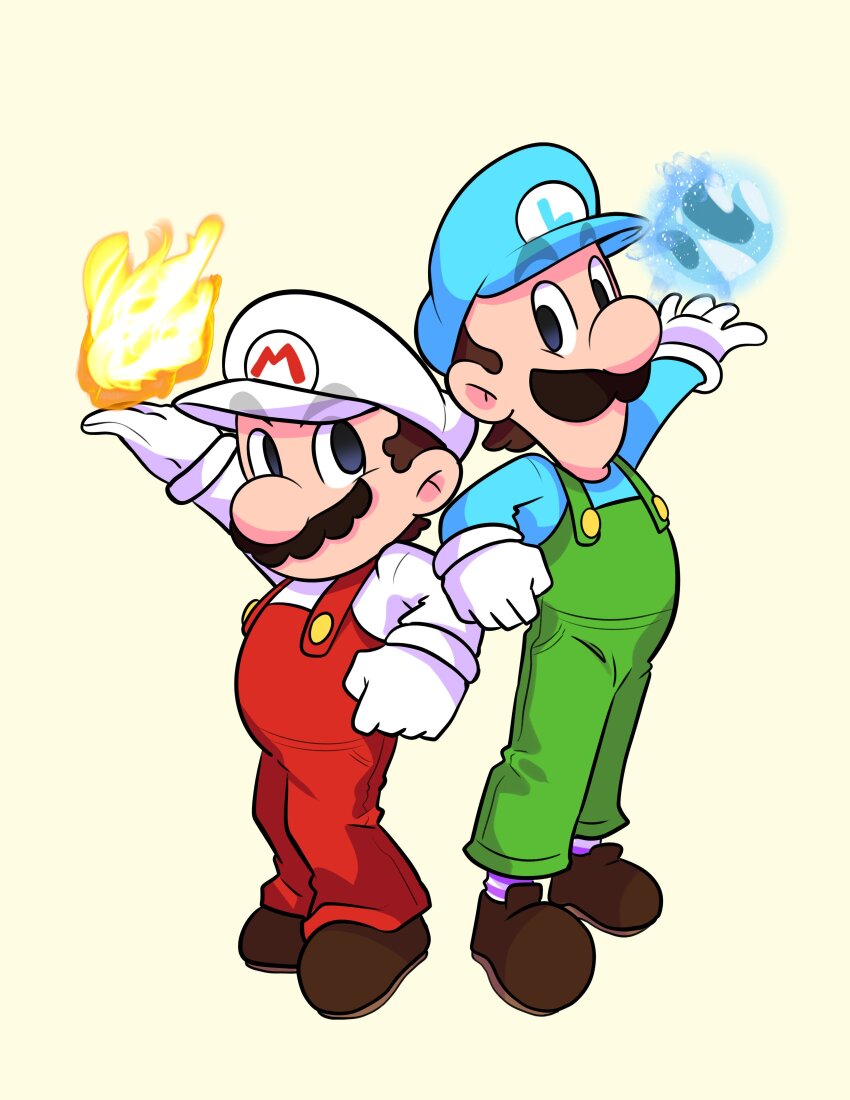 absurdres, carolinerdraws, green_overalls, highres, luigi, mario, mario_&amp;_luigi:_brothership, mario_&amp;_luigi_rpg