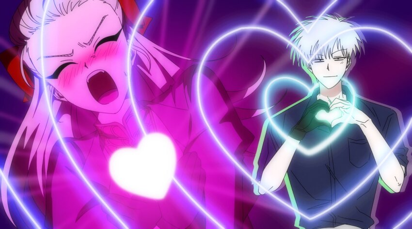 1boy, 1girl, aged_down, akagi:_yami_ni_oritatta_tensai, akagi_shigeru, bags_under_eyes, black_eyes, black_gloves