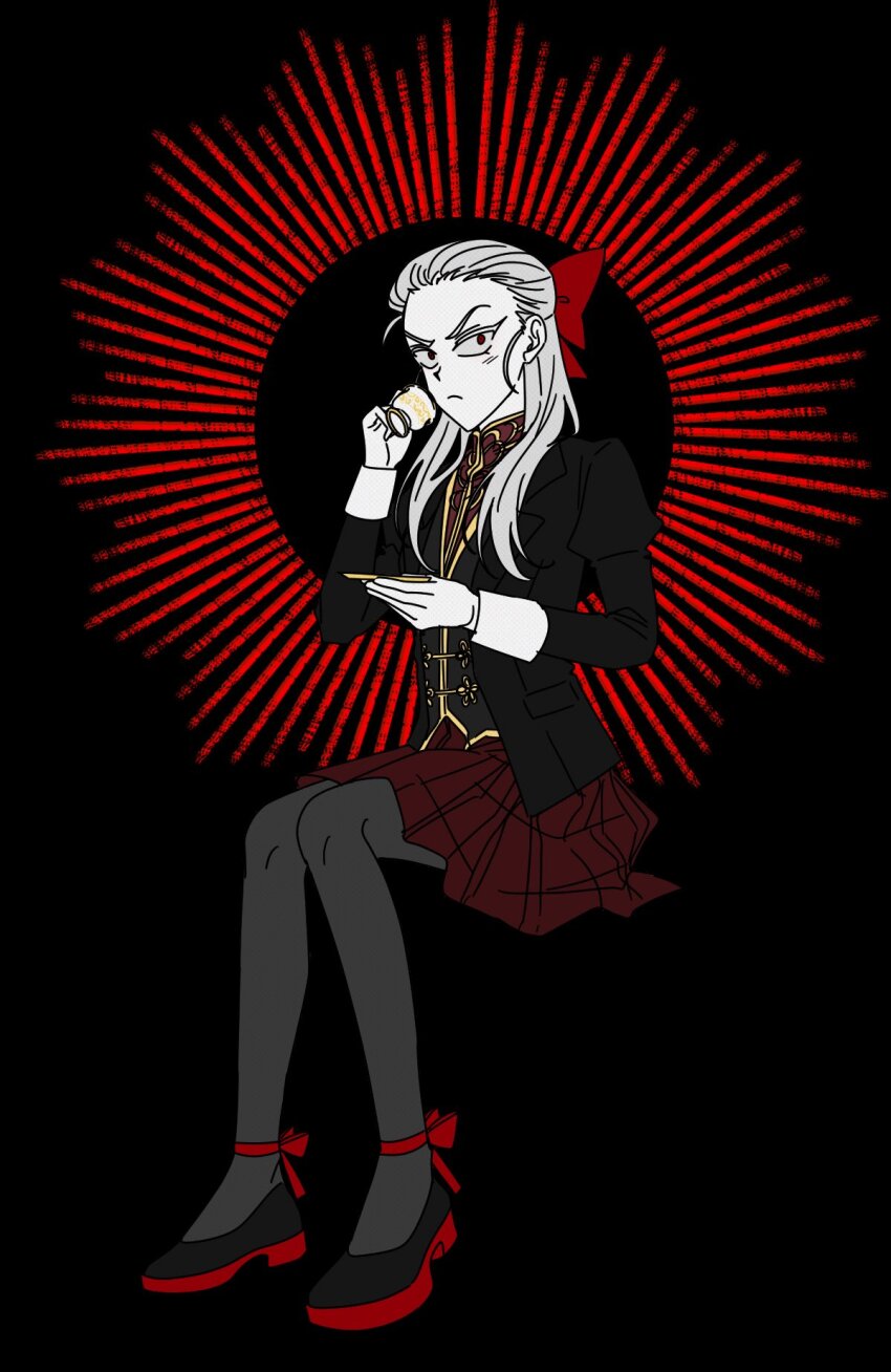 1girl, aged_down, akagi:_yami_ni_oritatta_tensai, black_background, black_jacket, black_shoes, black_vest, blazer