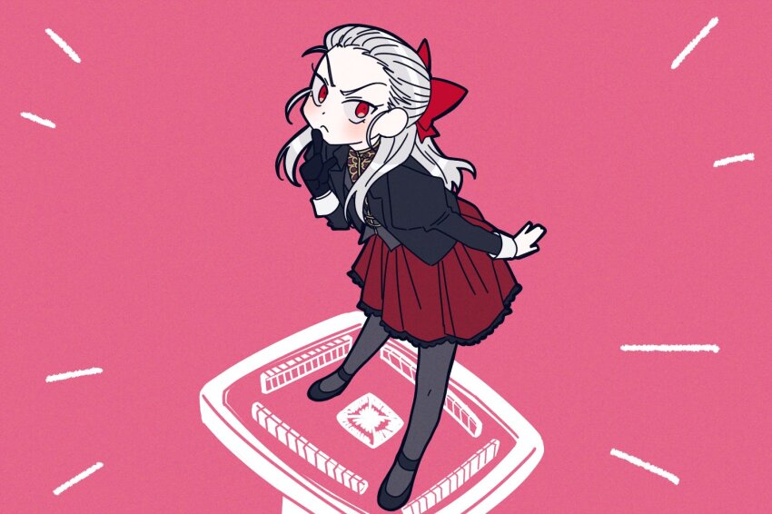 1girl, aged_down, akagi:_yami_ni_oritatta_tensai, black_gloves, black_jacket, black_shoes, blush, bow