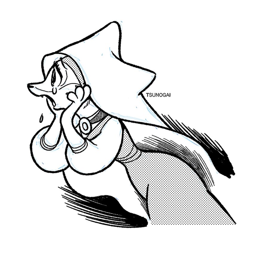 1girl, animal_hands, animal_nose, artist_name, black_outline, choker, claws, coif